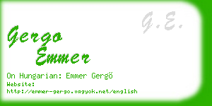 gergo emmer business card