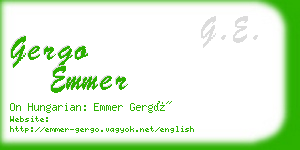 gergo emmer business card